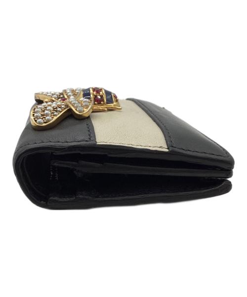 GUCCI（グッチ）GUCCI (グッチ) クィーン マーガレット ビー コンパクトウォレット　/　476072 ブラックの古着・服飾アイテム