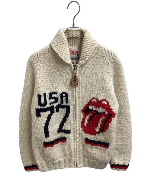 Hysteric Glamour（ヒステリックグラマー）Hysteric Glamour (ヒステリックグラマー) CANADIAN SWEATER (カナディアンセーター) ROLLING STONES (ローリングストーンズ) カウチンニットカーディガン アイボリー サイズ:Sの古着・服飾アイテム