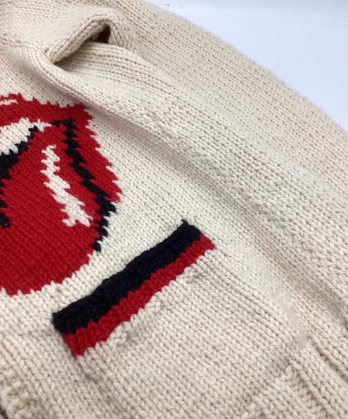 Hysteric Glamour（ヒステリックグラマー）Hysteric Glamour (ヒステリックグラマー) CANADIAN SWEATER (カナディアンセーター) ROLLING STONES (ローリングストーンズ) カウチンニットカーディガン アイボリー サイズ:Sの古着・服飾アイテム
