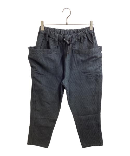 UZUIRO（ウズイロ）UZUIRO (ウズイロ) よろけ縞一本刺し子 キャンプワークパンツ グレー サイズ:FREEの古着・服飾アイテム