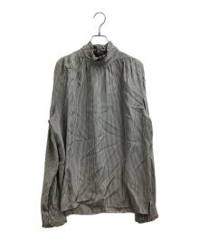 GUCCI（グッチ）の古着「フリル襟ブラウス / 438331 Z769A」｜グリーン×ピンク