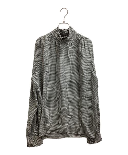 GUCCI（グッチ）GUCCI (グッチ) フリル襟ブラウス / 438331 Z769A グリーン×ピンク サイズ:46の古着・服飾アイテム