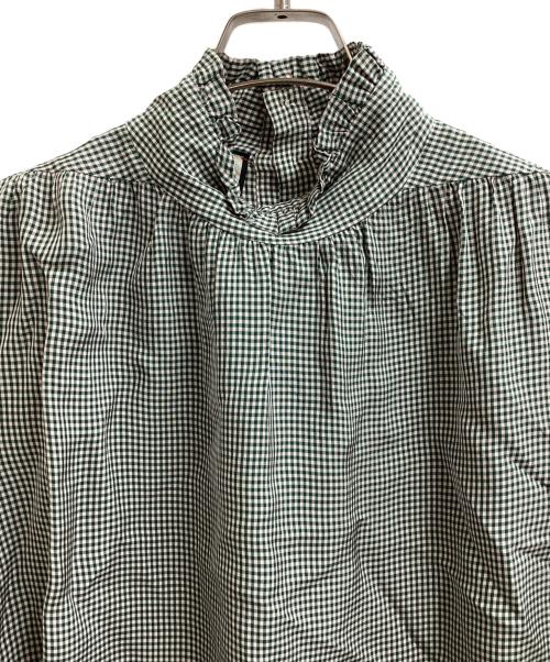 GUCCI（グッチ）GUCCI (グッチ) フリル襟ブラウス / 438331 Z769A グリーン×ピンク サイズ:46の古着・服飾アイテム