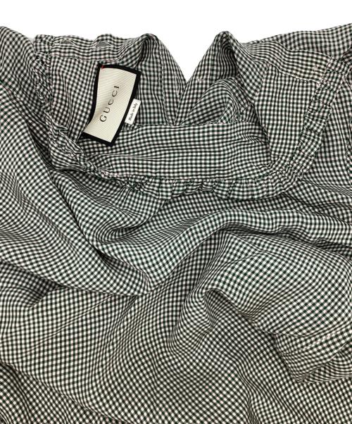 GUCCI（グッチ）GUCCI (グッチ) フリル襟ブラウス / 438331 Z769A グリーン×ピンク サイズ:46の古着・服飾アイテム