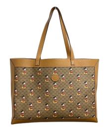 GUCCI×DISNEY（グッチ×ディズニー）の古着「ミッキープリントトートバッグ / 547947 / GGスプリーム」｜ベージュ