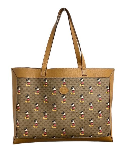 GUCCI（グッチ）GUCCI (グッチ) Disney (ディズニー) ミッキープリントトートバッグ / 547947 / GGスプリーム ベージュの古着・服飾アイテム