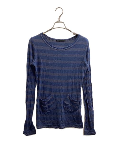 YOHJI YAMAMOTO（ヨウジヤマモト）YOHJI YAMAMOTO (ヨウジヤマモト) マルチポケットボーダーカットソー / FP-T79-654 ネイビー×グレー サイズ:2の古着・服飾アイテム