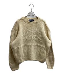 POLO RALPH LAUREN（ポロ・ラルフローレン）の古着「FISHERMAN WOOL HAND KNIT / フィッシャーマンウールハンドニット」｜ベージュ