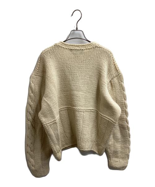 POLO RALPH LAUREN（ポロ・ラルフローレン）POLO RALPH LAUREN (ポロ・ラルフローレン) FISHERMAN WOOL HAND KNIT / フィッシャーマンウールハンドニット ベージュ サイズ:Lの古着・服飾アイテム