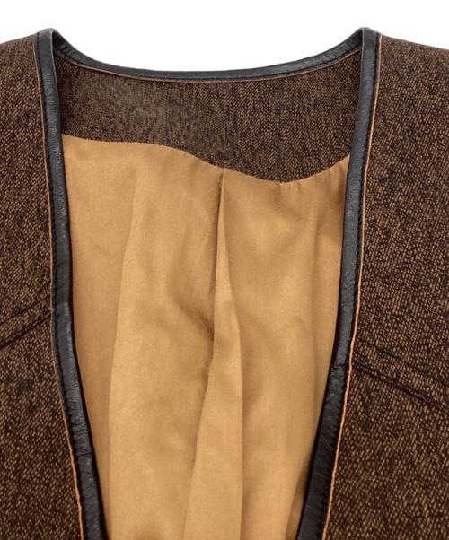 the letters（レターズ）the letters (レターズ) Western Collarless Concho Jacket / ウエスタン・カラーレス・コンチョ・ジャケット / FW18-LJ005 ブラウン サイズ:Mの古着・服飾アイテム