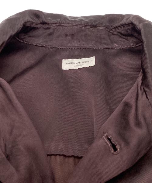 DRIES VAN NOTEN（ドリスヴァンノッテン）DRIES VAN NOTEN (ドリスヴァンノッテン) DRIES VAN NOTEN 22AW CASTLE 5286 M.W. SHIRT BOT ダークブラウン サイズ:Mの古着・服飾アイテム