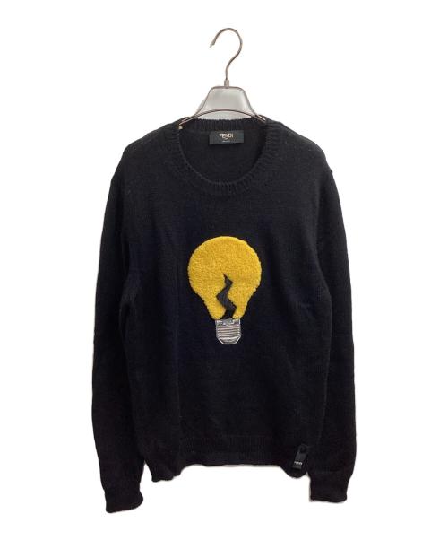 FENDI（フェンディ）FENDI  (フェンディ) 電球モチーフ ウールニット　/　FZZ155 3VY ブラック サイズ:48の古着・服飾アイテム