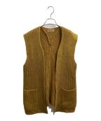 ISSEY MIYAKEイッセイミヤケ）の古着「70's ボタンレス ウールニットベスト　/　 by ALL STYLE CO.,LTD」｜イエロー