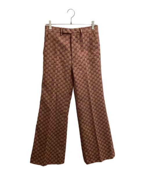GUCCI（グッチ）GUCCI (グッチ) GG Jacquard flared Pant　/　563678 ZKU09 ブラウン サイズ:46の古着・服飾アイテム