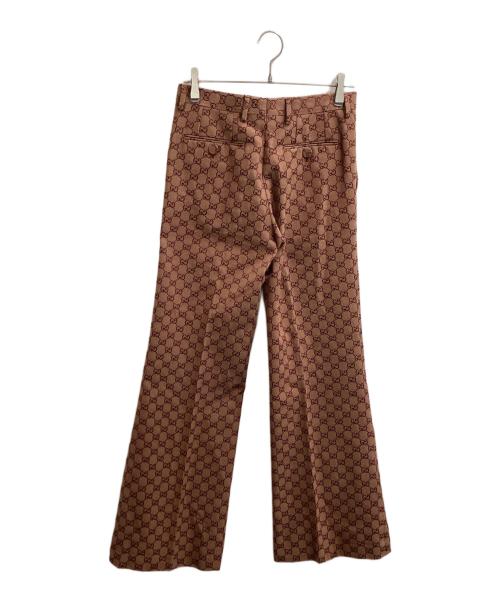 GUCCI（グッチ）GUCCI (グッチ) GG Jacquard flared Pant　/　563678 ZKU09 ブラウン サイズ:46の古着・服飾アイテム