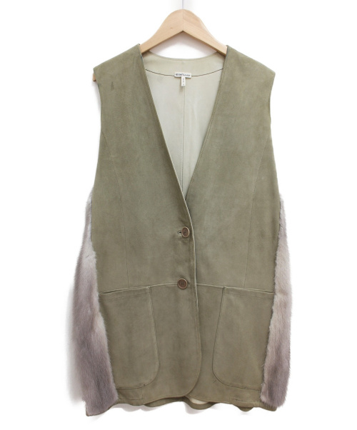 HERMES（エルメス）HERMES (エルメス) スウェードベスト グレージュ サイズ:-の古着・服飾アイテム