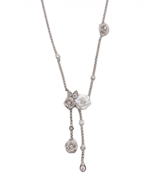PIAGET（ピアジェ）PIAGET (ピアジェ) ROSEネックレス サイズ:ｰ K18WG　ダイヤの古着・服飾アイテム