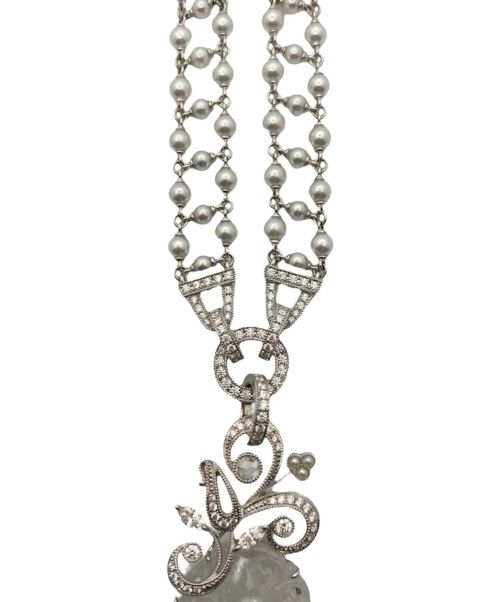 MIKIMOTO（ミキモト）MIKIMOTO (ミキモト) ベビーパールダイヤモンドネックレス サイズ:-の古着・服飾アイテム