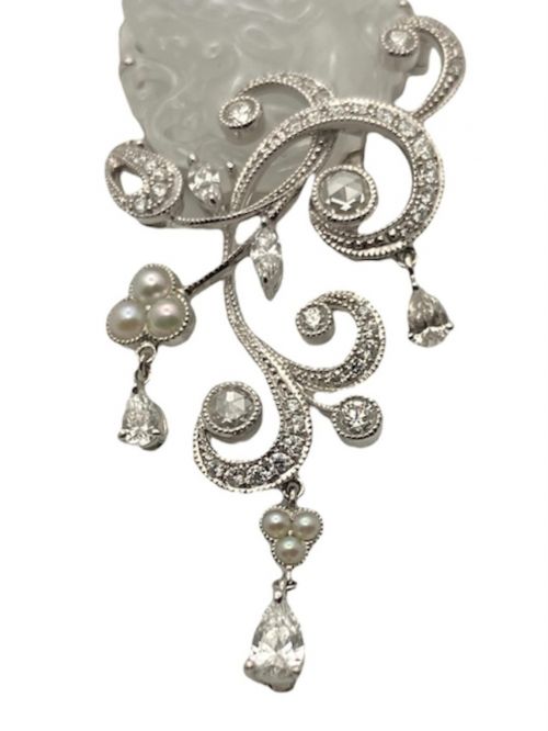 MIKIMOTO（ミキモト）MIKIMOTO (ミキモト) ベビーパールダイヤモンドネックレス サイズ:-の古着・服飾アイテム