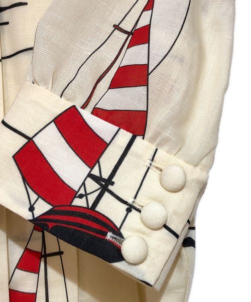 GUCCI（グッチ）GUCCI (グッチ) 21SS ノーティカル コットンリネン ドレスワンピース ベージュ サイズ:40　165/88Yの古着・服飾アイテム