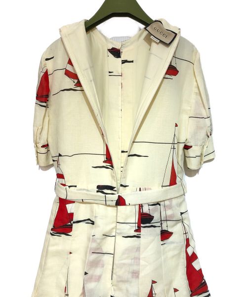 GUCCI（グッチ）GUCCI (グッチ) 21SS ノーティカル コットンリネン ドレスワンピース ベージュ サイズ:40　165/88Yの古着・服飾アイテム