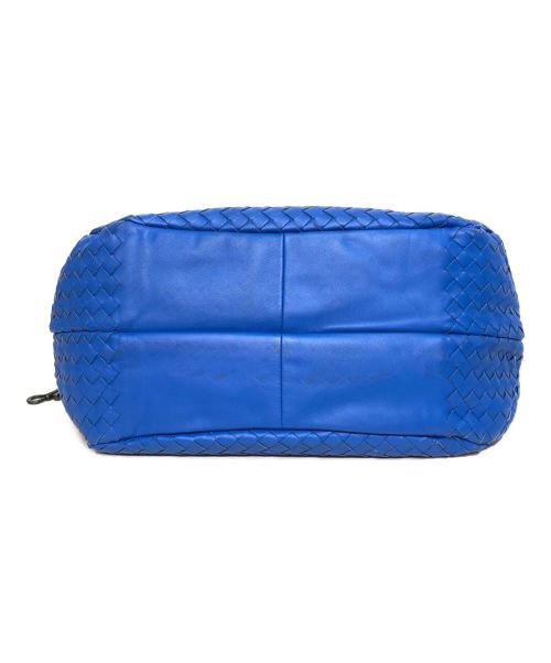 BOTTEGA VENETA（ボッテガベネタ）BOTTEGA VENETA (ボッテガベネタ) イントレチャート ミディアム カンパーナ ハンドバッグ ブルーの古着・服飾アイテム