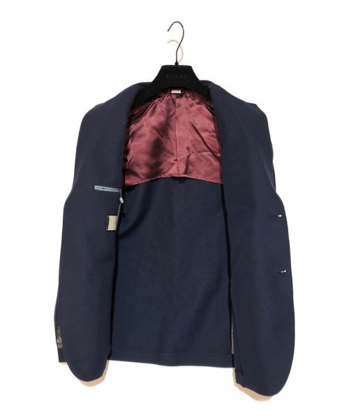 GUCCI（グッチ）GUCCI (グッチ) BRIND FOR LOVE 2B テーラードジャケット ネイビー サイズ:44の古着・服飾アイテム