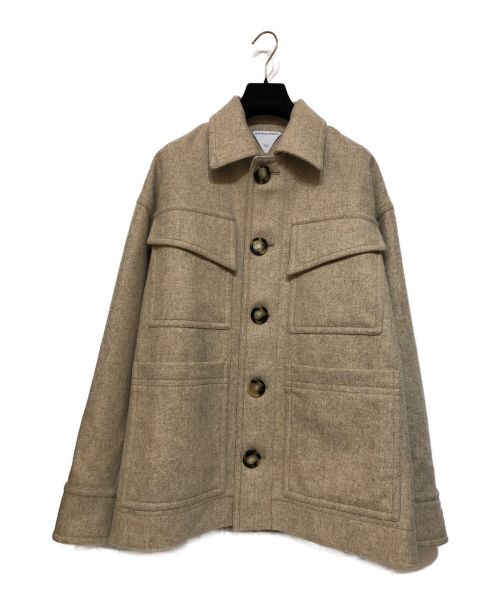 BOTTEGA VENETA（ボッテガベネタ）BOTTEGA VENETA (ボッテガベネタ) 21AW フェルト ミリタリーコート ウール ミリタリージャケット ベージュ サイズ:44の古着・服飾アイテム