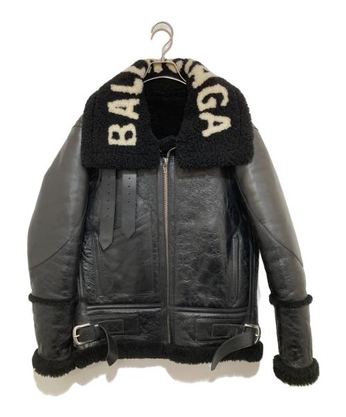 BALENCIAGA（バレンシアガ）BALENCIAGA (バレンシアガ) シアリングボンバージャケット ボンバルディア 518095 TSH11 ブラック サイズ:34の古着・服飾アイテム