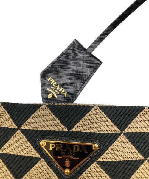 PRADA（プラダ）PRADA (プラダ) シンボル エンブロイダリーファブリック バッグ ベージュの古着・服飾アイテム