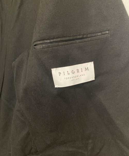 TOMORROW LAND PILGRIM（トゥモローランド ピルグリム）TOMORROW LAND PILGRIM (トゥモローランド ピルグリム) ウールドスキン シングルブレステッド2Bジャケット ブラック サイズ:48の古着・服飾アイテム