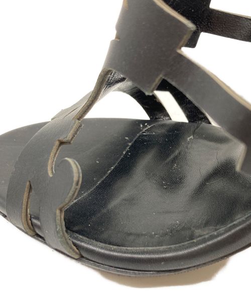 HERMES（エルメス）HERMES (エルメス) ガダルキヴィール柄パンプス ブラック サイズ:35の古着・服飾アイテム