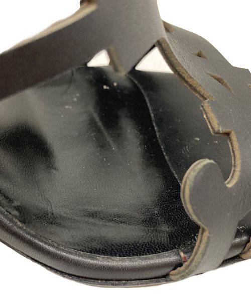 HERMES（エルメス）HERMES (エルメス) ガダルキヴィール柄パンプス ブラック サイズ:35の古着・服飾アイテム