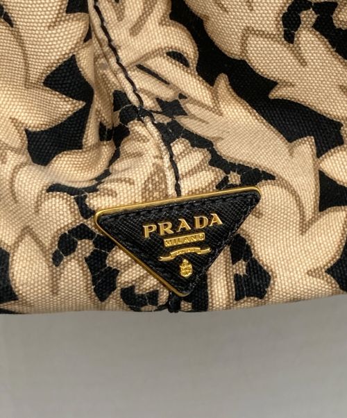 PRADA（プラダ）PRADA (プラダ) カナパフラワーハンドバッグ ベージュの古着・服飾アイテム