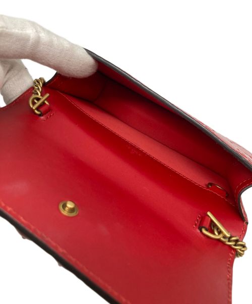 GUCCI（グッチ）GUCCI (グッチ) グッチシマ チェリーデザイン ショルダーポーチ レッドの古着・服飾アイテム