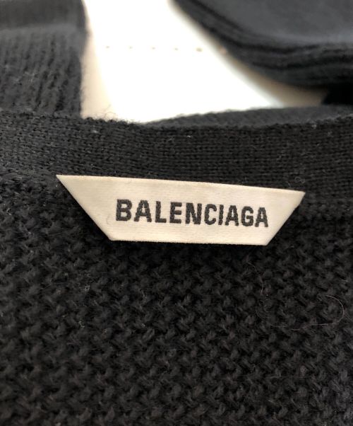 BALENCIAGA（バレンシアガ）BALENCIAGA (バレンシアガ) アシンメトリーリブカーディガン ブラック サイズ:XSの古着・服飾アイテム