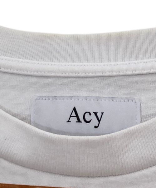 Acy（エイシー）Acy (エイシー) CUP AND CONE (カップアンドコーン) ボーダーTシャツ ホワイト サイズ:01の古着・服飾アイテム