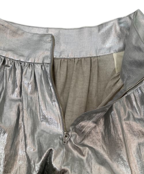 1er Arrondissement（プルミエ アロンディスモン）1er Arrondissement (プルミエ アロンディスモン) シルバーコットンリネンギャザースカート シルバー サイズ:38の古着・服飾アイテム