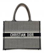 Christian Diorクリスチャン ディオール）の古着「BOOK TOTE ブックトート ミディアム 50-MA-0159 千鳥格子/ハウンドトゥース」｜ブラック