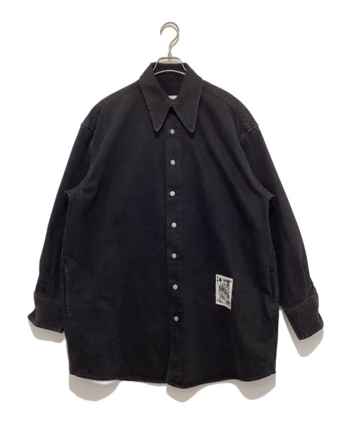 MM6 Maison Margiela（エムエムシックスメゾンマルジェラ）MM6 Maison Margiela (エムエムシックス メゾンマルジェラ) カードデニムロングスリーブシャツ ブラック サイズ:40の古着・服飾アイテム