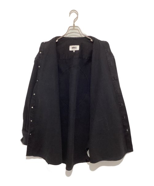 MM6 Maison Margiela（エムエムシックスメゾンマルジェラ）MM6 Maison Margiela (エムエムシックス メゾンマルジェラ) カードデニムロングスリーブシャツ ブラック サイズ:40の古着・服飾アイテム