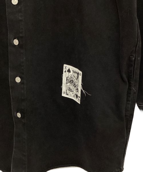MM6 Maison Margiela（エムエムシックスメゾンマルジェラ）MM6 Maison Margiela (エムエムシックス メゾンマルジェラ) カードデニムロングスリーブシャツ ブラック サイズ:40の古着・服飾アイテム