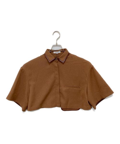 LOVELESS（ラブレス）LOVELESS (ラブレス) クロップドハーフスリーブシャツ ブラウン サイズ:34の古着・服飾アイテム