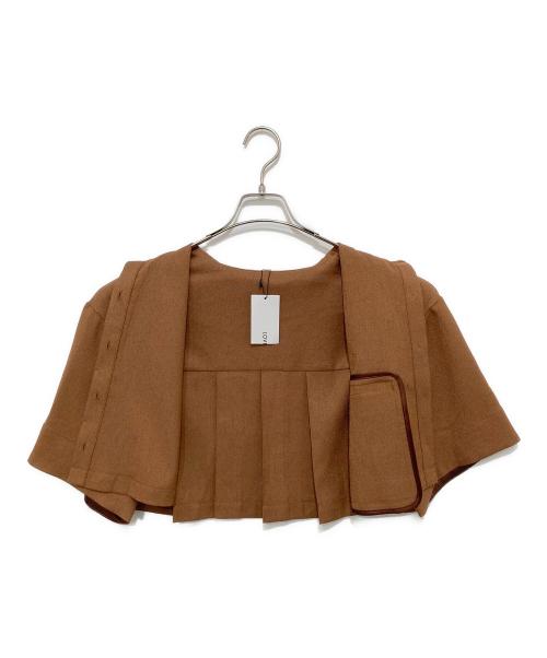 LOVELESS（ラブレス）LOVELESS (ラブレス) クロップドハーフスリーブシャツ ブラウン サイズ:34の古着・服飾アイテム
