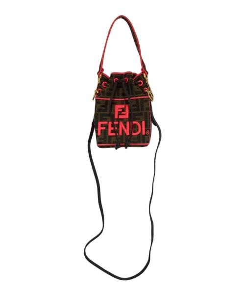 FENDI（フェンディ）FENDI (フェンディ) ズッカ柄2WAYショルダーバッグ　ミニモントレゾール　8BS010　 ブラウンの古着・服飾アイテム