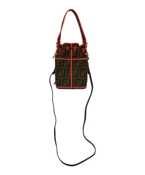 FENDI（フェンディ）FENDI (フェンディ) ズッカ柄2WAYショルダーバッグ　ミニモントレゾール　8BS010　 ブラウンの古着・服飾アイテム
