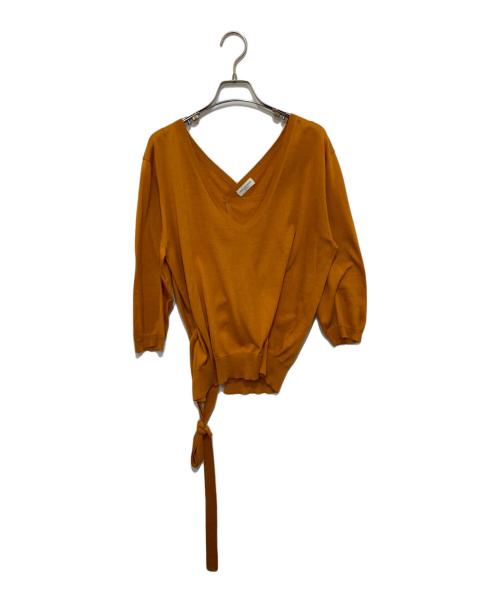 DRIES VAN NOTEN（ドリスヴァンノッテン）DRIES VAN NOTEN (ドリスヴァンノッテン) バックオープンVネックニット オレンジ サイズ:Mの古着・服飾アイテム