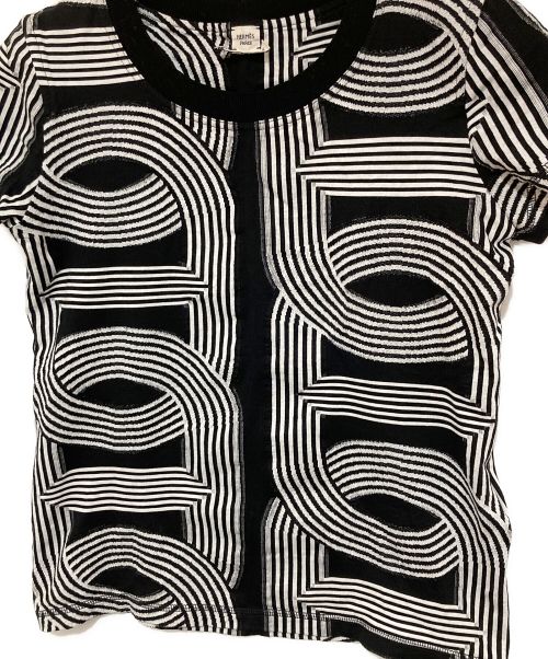 HERMES（エルメス）HERMES (エルメス) マイクロニットTシャツ ブラック サイズ:38の古着・服飾アイテム