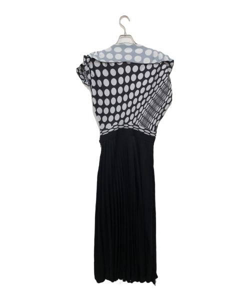 MM6 Maison Margiela（エムエムシックスメゾンマルジェラ）MM6 Maison Margiela (エムエムシックスメゾンマルジェラ) ポルカドット プリーツワンピース ブラック サイズ:40の古着・服飾アイテム