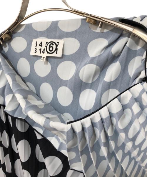 MM6 Maison Margiela（エムエムシックスメゾンマルジェラ）MM6 Maison Margiela (エムエムシックスメゾンマルジェラ) ポルカドット プリーツワンピース ブラック サイズ:40の古着・服飾アイテム